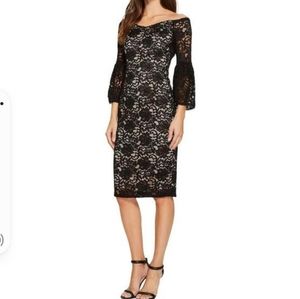 Adrianna Papell Embroidery Lace Dress